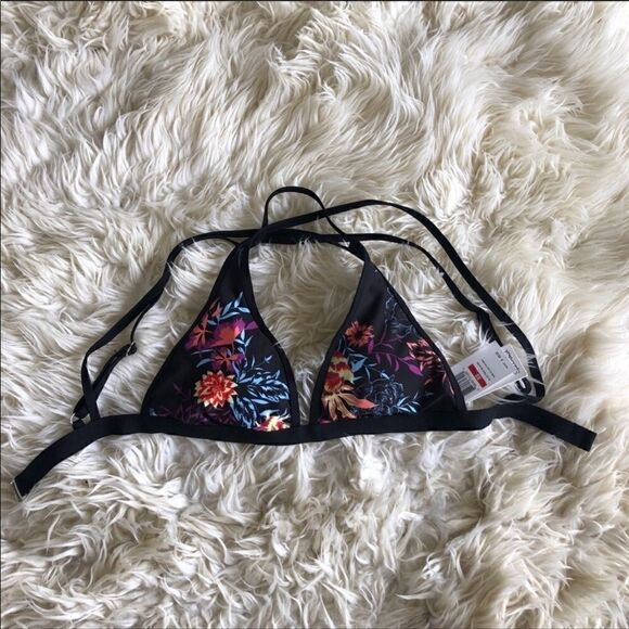 SPLENDID ELECTRIC BLOOM PRINT HALTER TOP,‎ BLACK/PINK, SIZE: XS, NWT - Picture 4 of 4